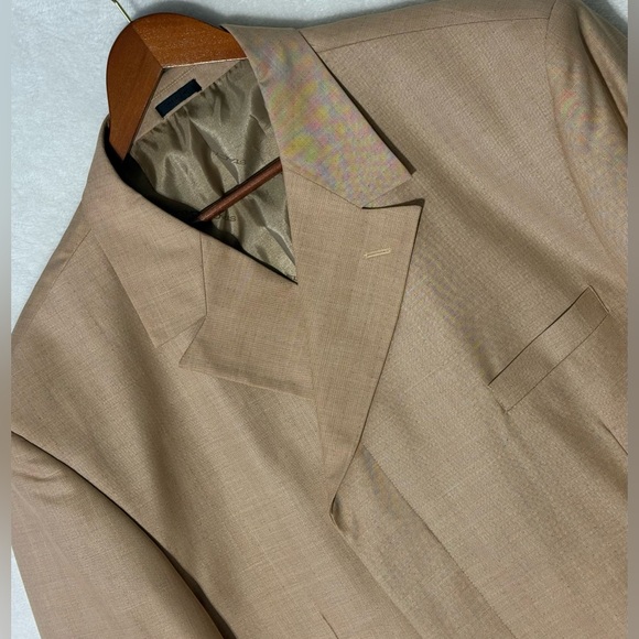 Stacy Adams Classic Double-Breasted Suit Jacket in Tan